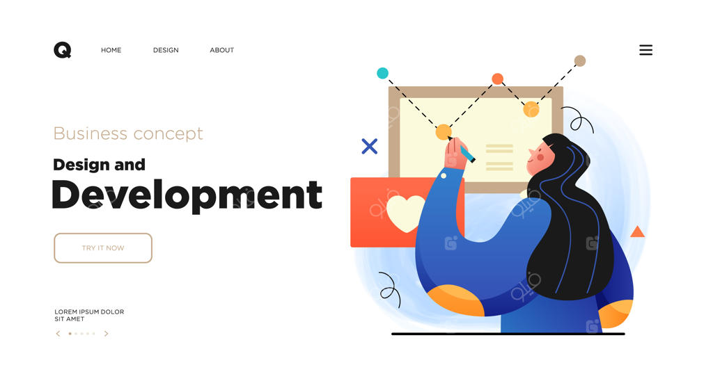 طراحی و توسعه قالب صفحه فرود با همکاری برنامه‌نویس یا طراح در شرکت