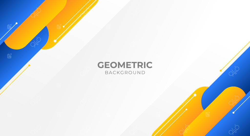 پس‌زمینه سفید با طرح هندسی آبی و نارنجی