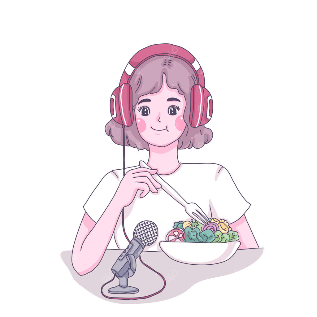 تصویر کارتونی دختری در حال خوردن نمایش