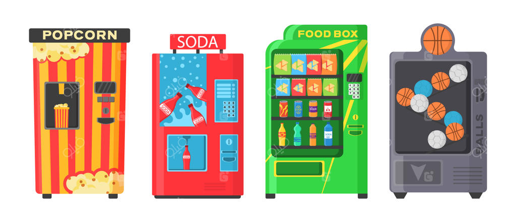 دستگاه فروش خودکار با تنقلات فست فودی