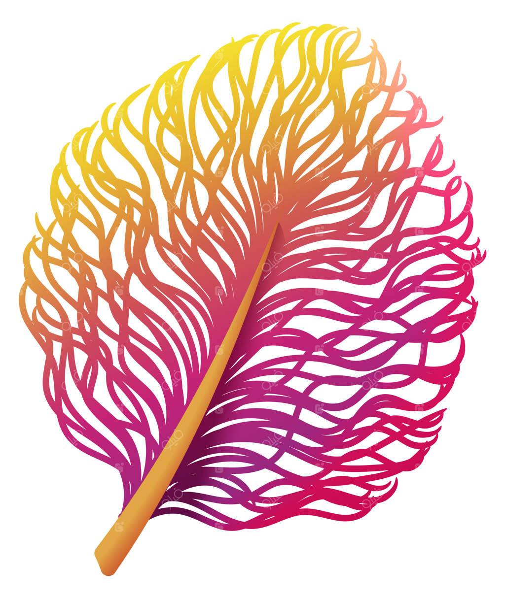 نشان پر تزئینی رنگارنگ و نرم پرنده