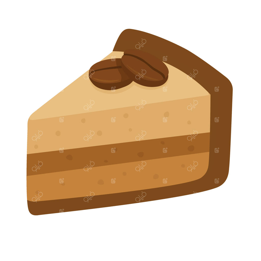 برشی از کیک قهوه لایه‌ای با دانه‌های قهوه - طرح گرم و دنج برای دسر و طراحی کافه.