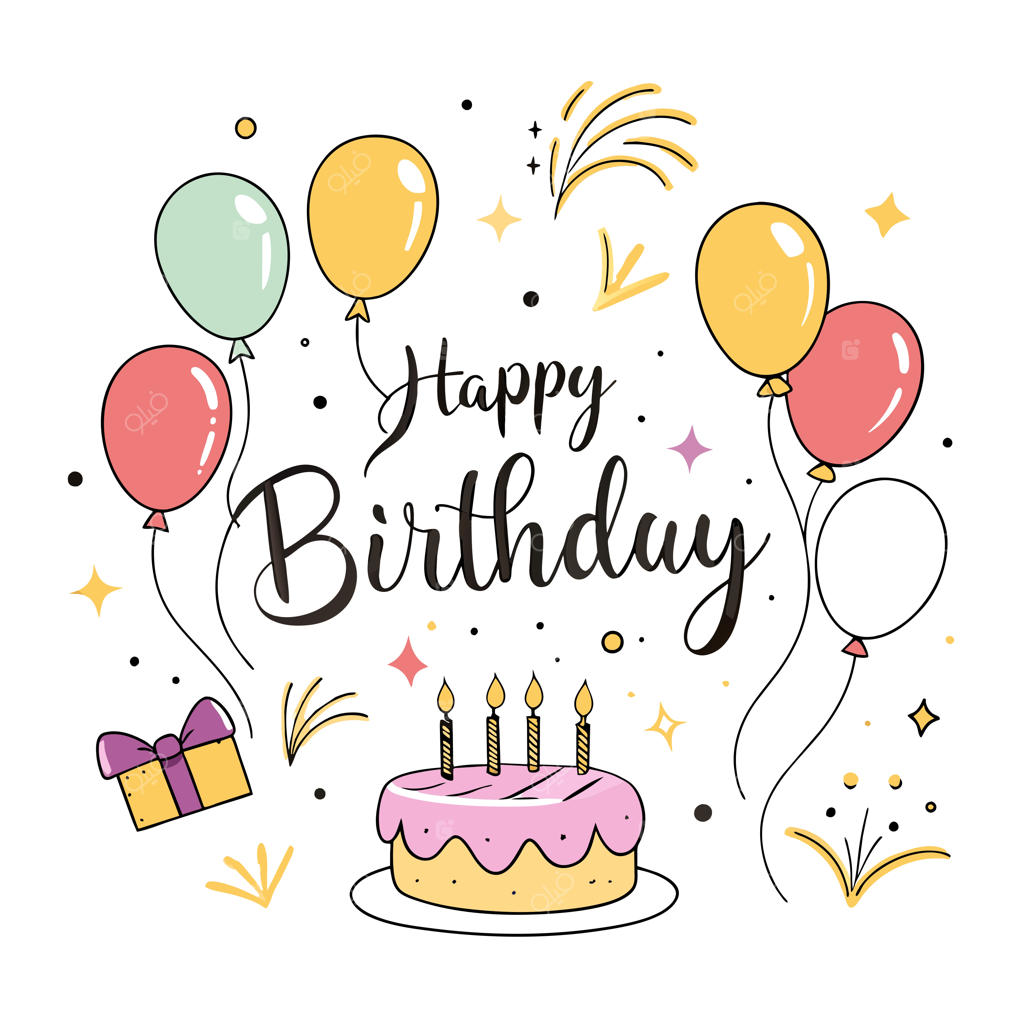 تصویرسازی وکتور کارت تبریک تولد