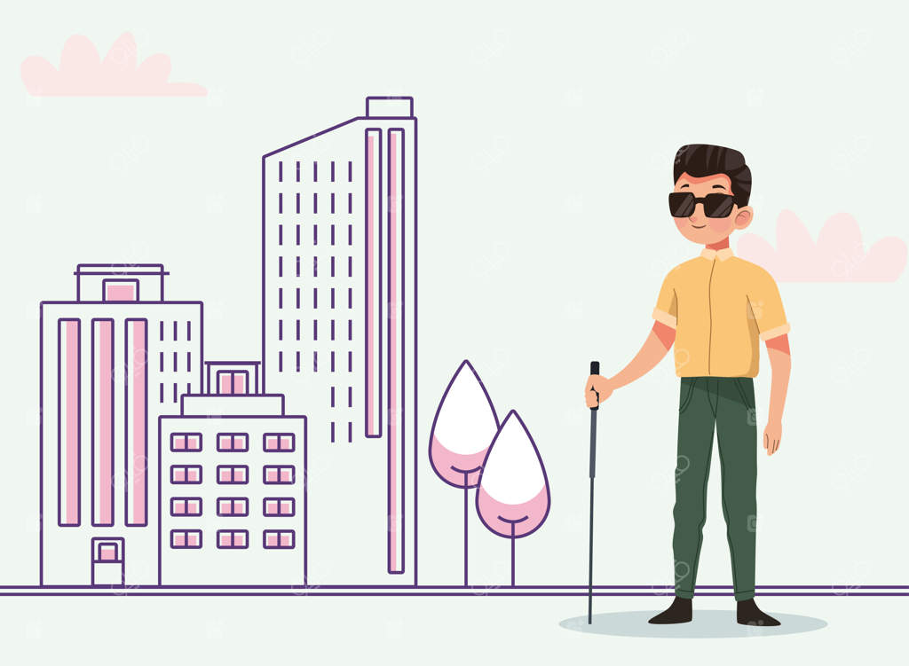 مرد نابینا در شهر