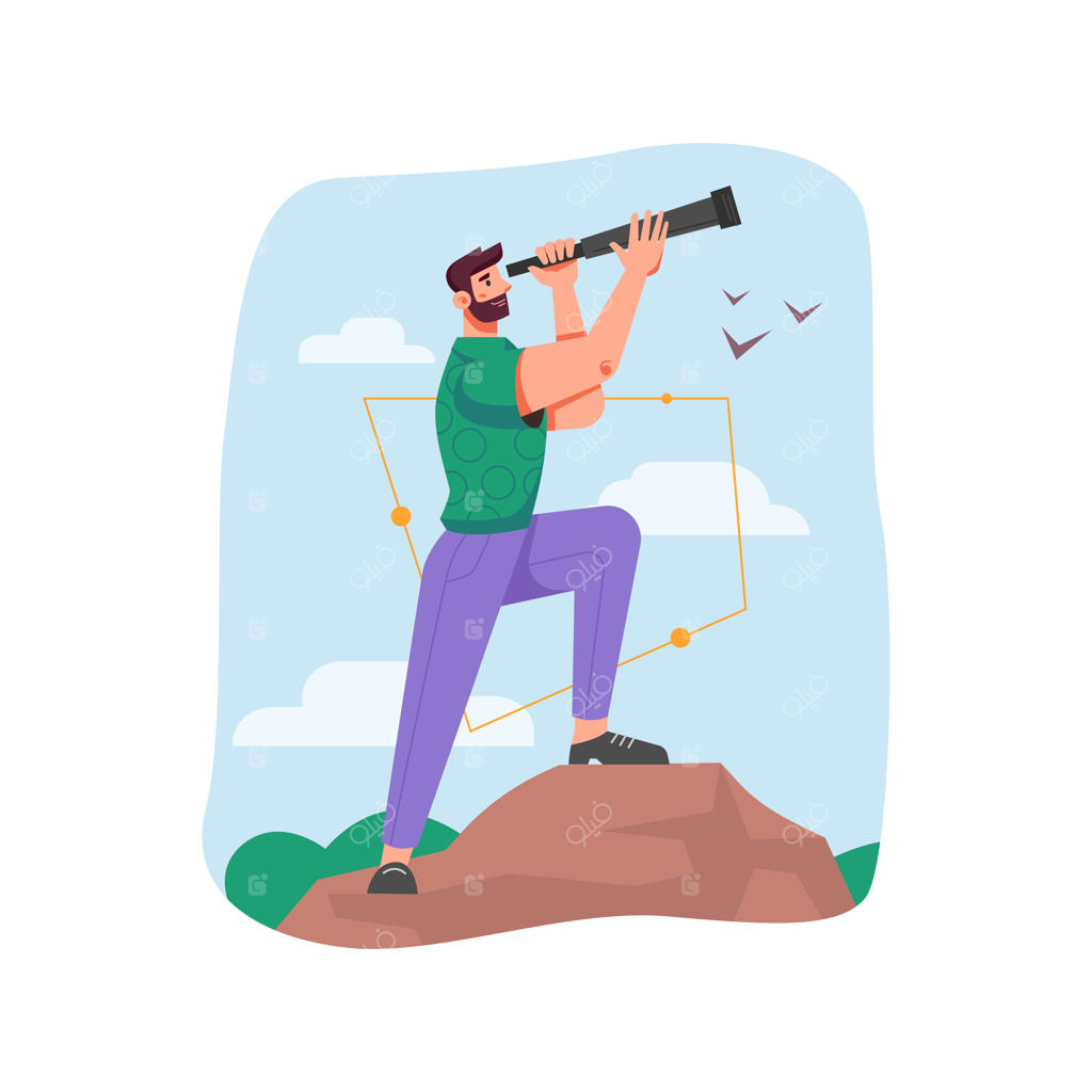 رهبری با دوربین دوچشمی به دنبال فرصت‌های آینده و موفقیت تجاری