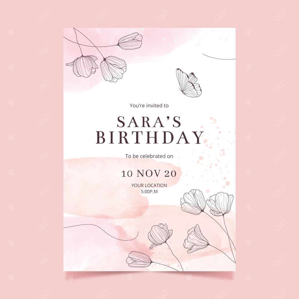 سبک قالب دعوت‌نامه تولد