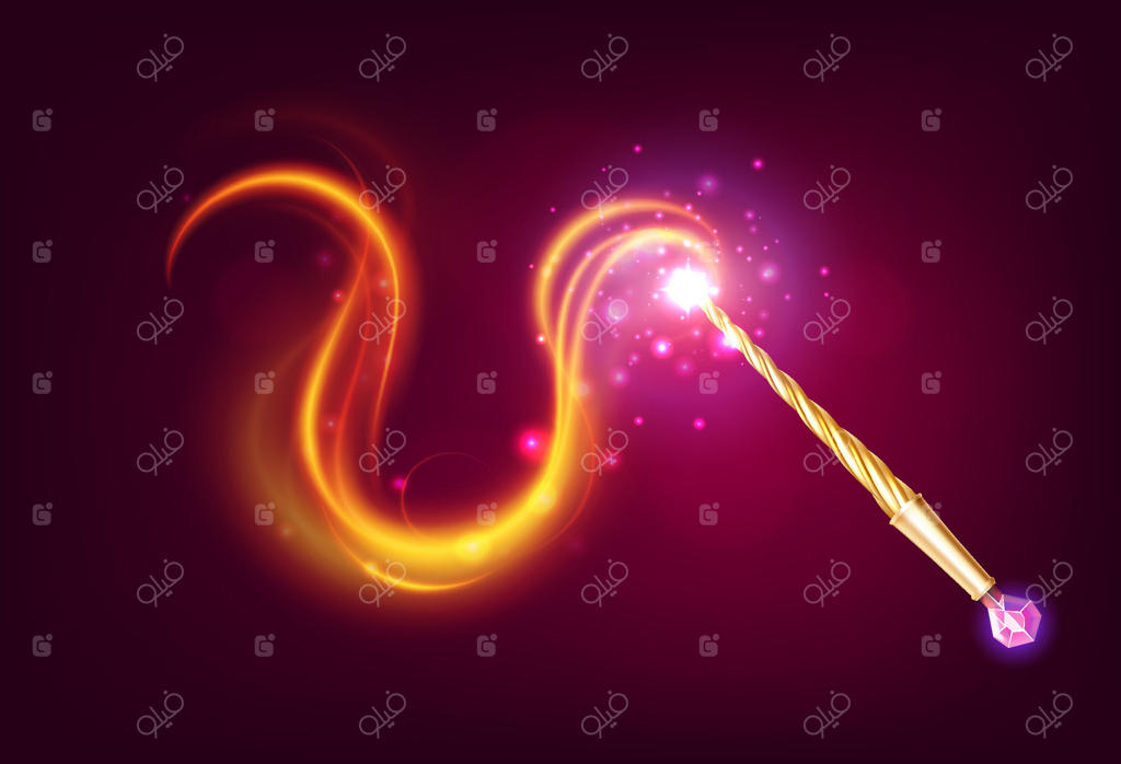 چوب جادویی واقعی با پس‌زمینه‌ای گرادیان