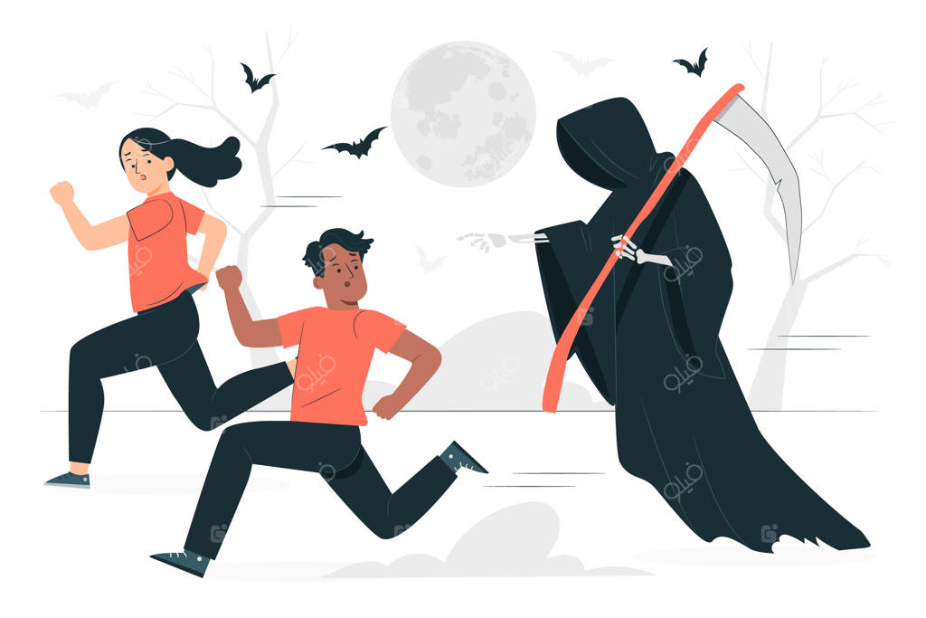 تصویر مفهومی فرار مردم از مرگ