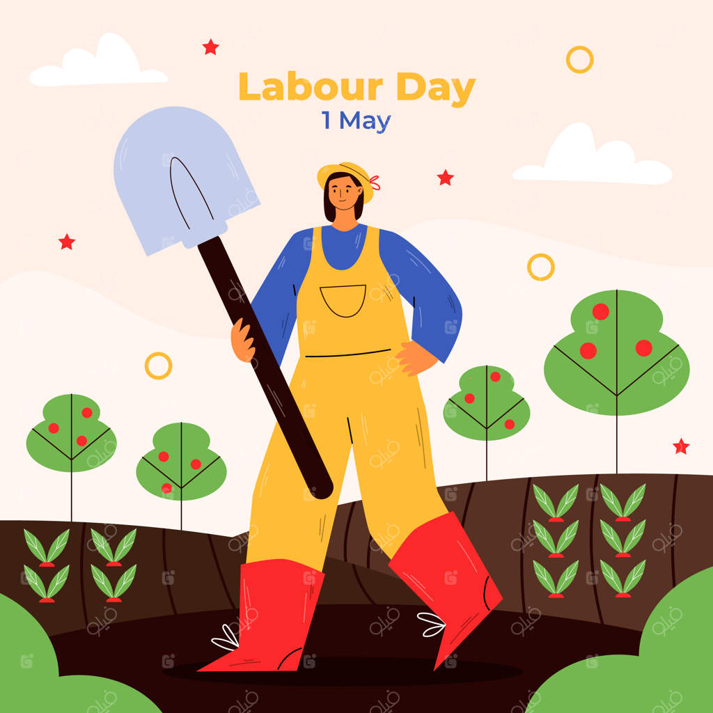 تصویرسازی ساده برای جشن روز کارگر