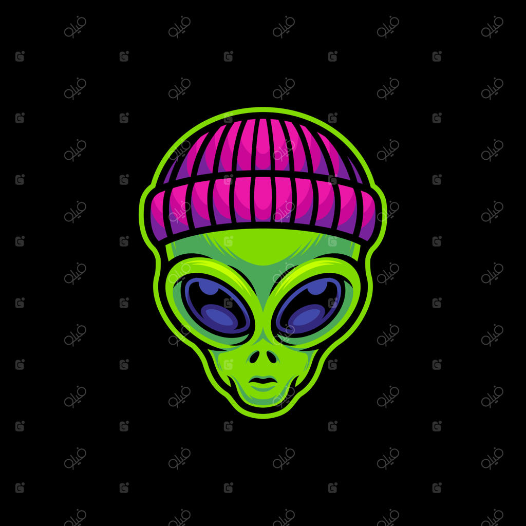 تصویر برداری هنری از بیگانه با کلاه بافتنی در پس‌زمینه‌ی مجزا