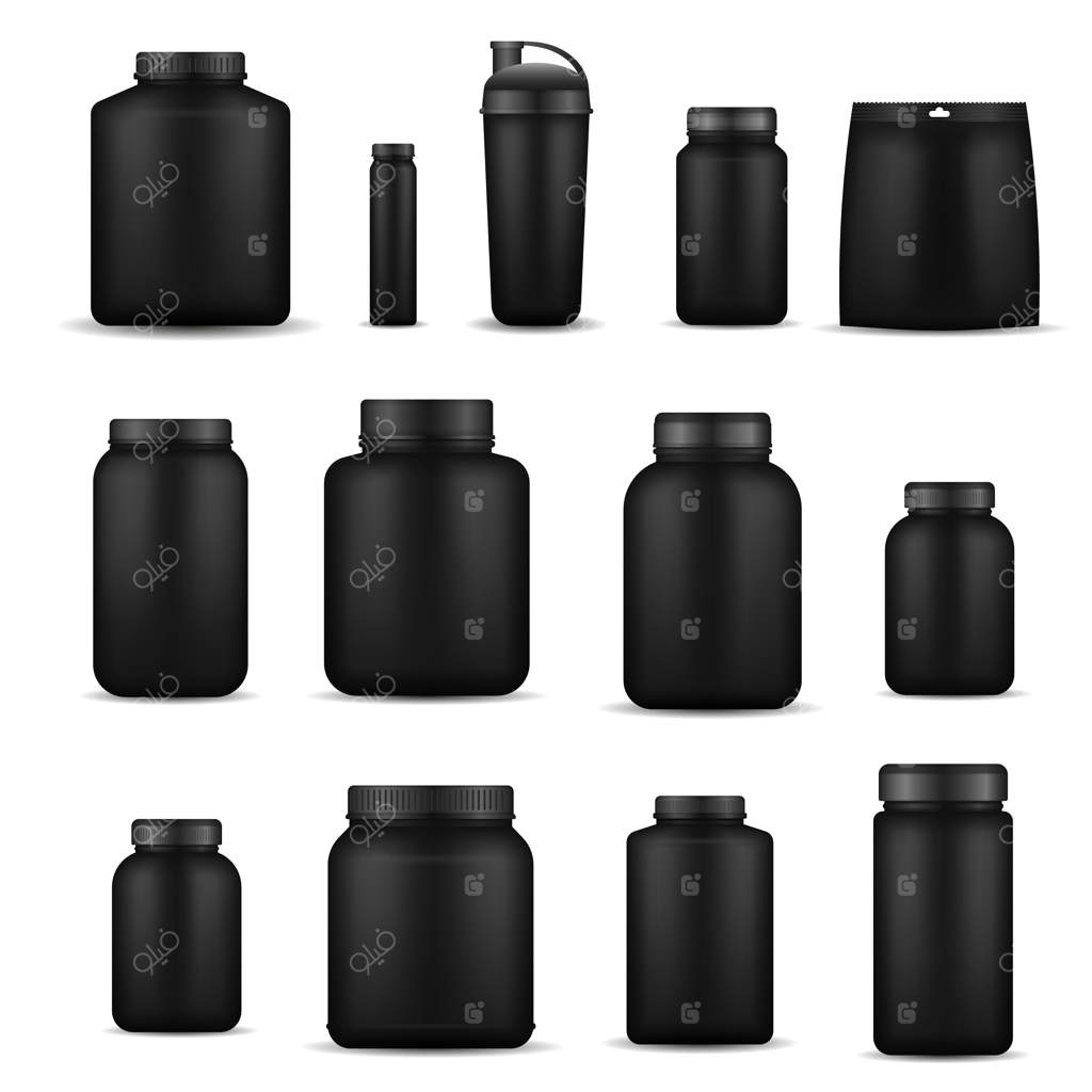 طراحی سه‌بعدی بسته‌بندی پلاستیکی براق مشکی