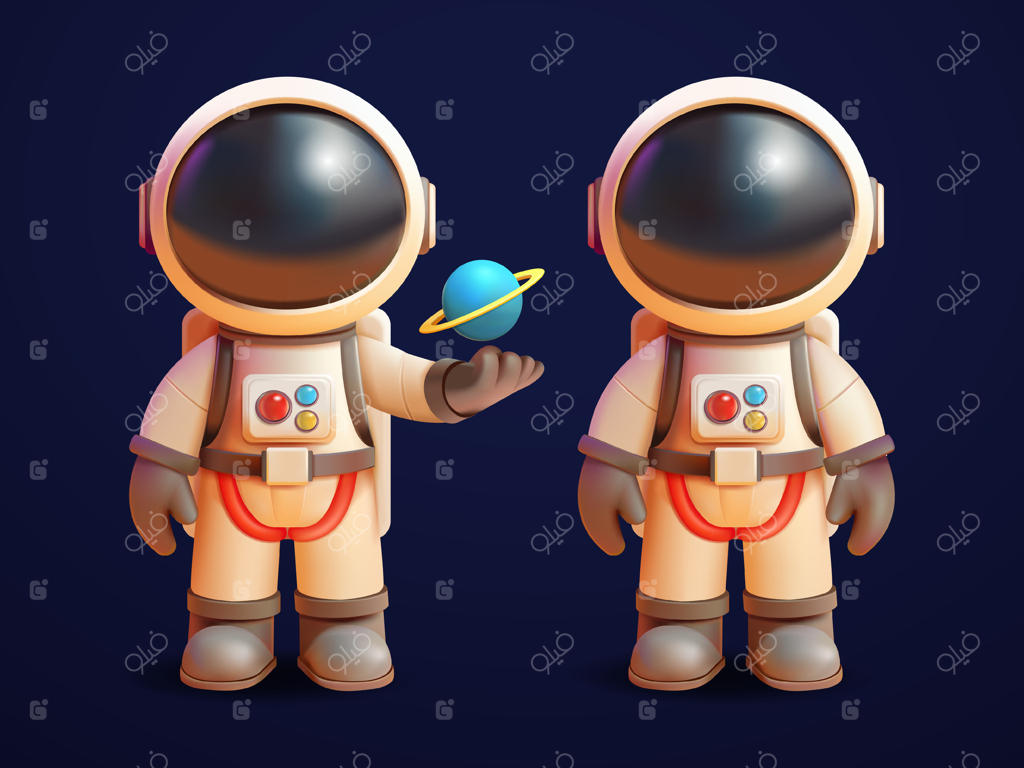 شخصیت فضانورد بامزه سه‌بعدی، مناسب برای علم و فناوری و آموزش