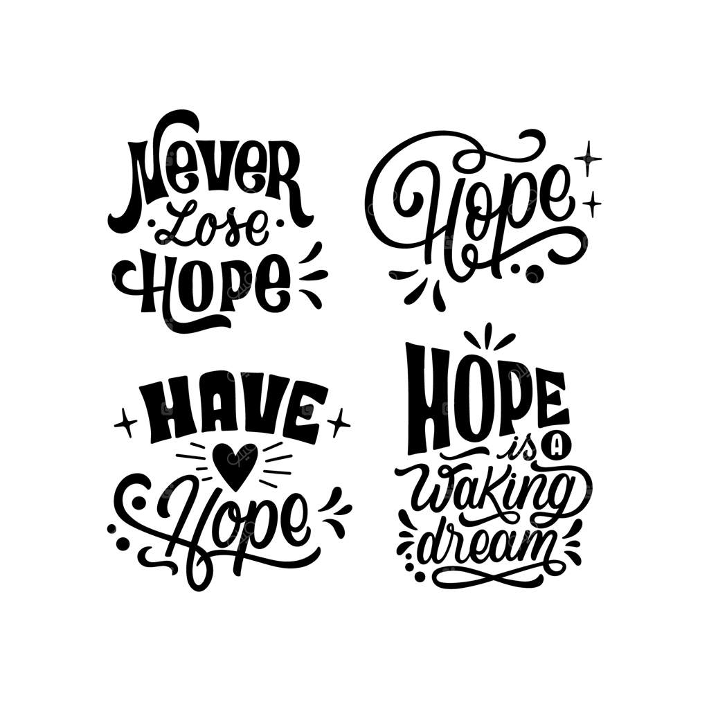 مجموعه استیکرهای امیدبخش با طراحی حروف