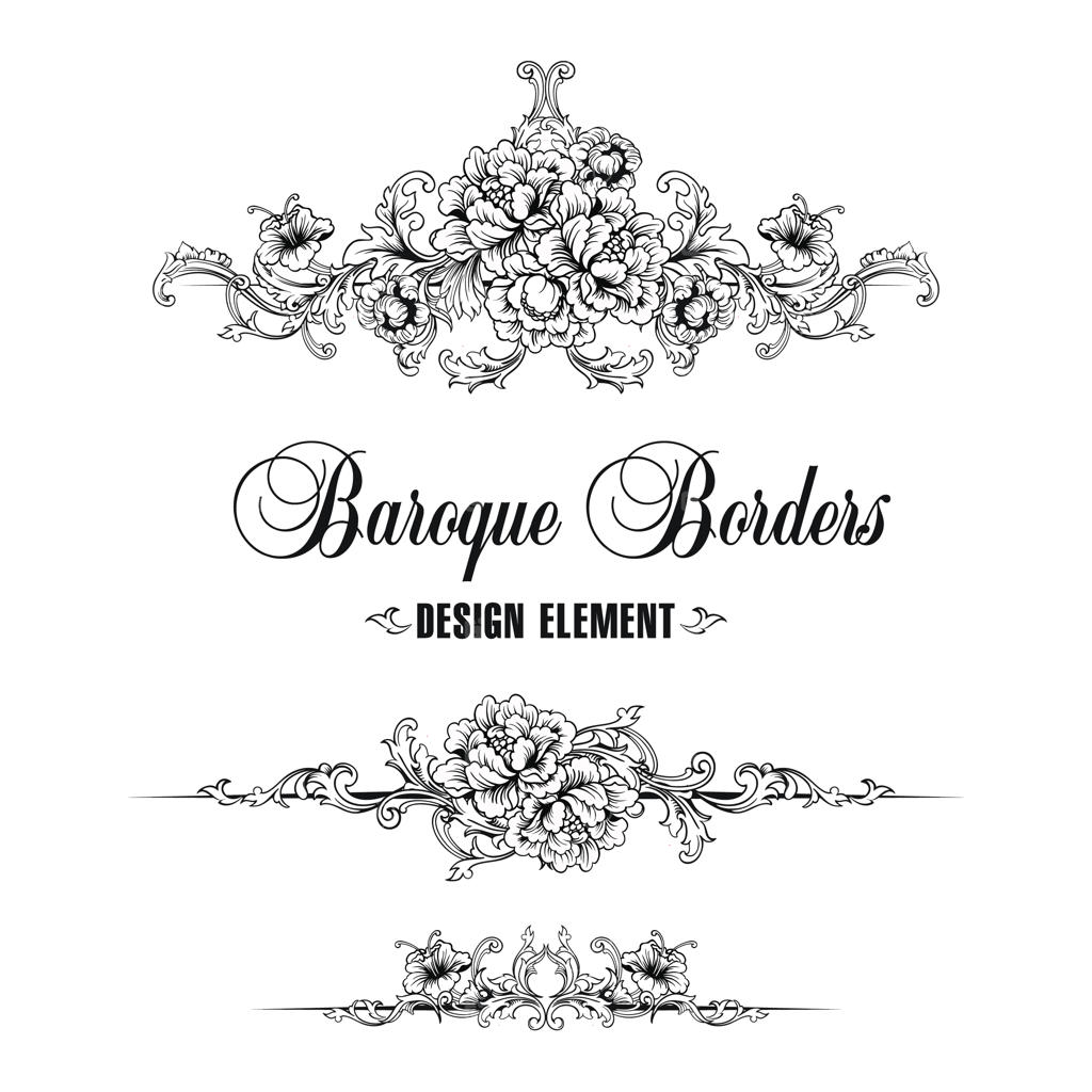 حاشیه تزئینی و قاب. طرح باروک.