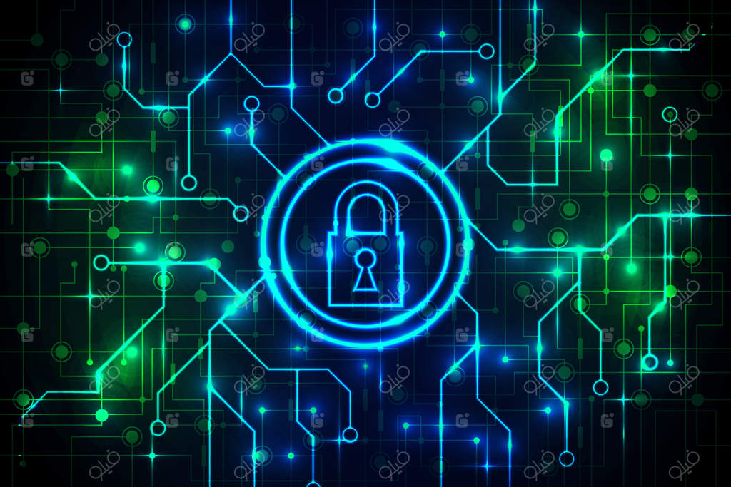 طراحی انتزاعی پس‌زمینه فناوری امن