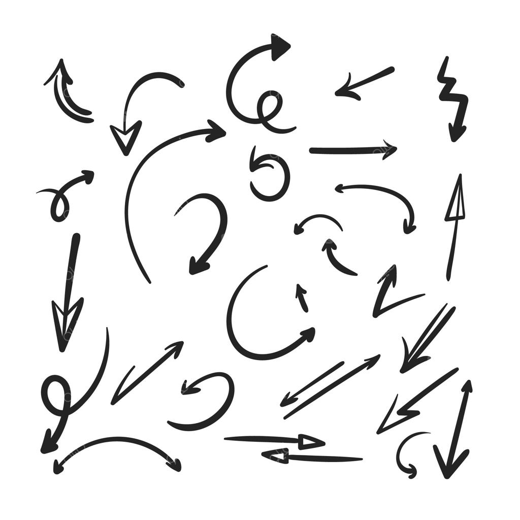 مجموعه پیکان‌های طراحی شده با دست