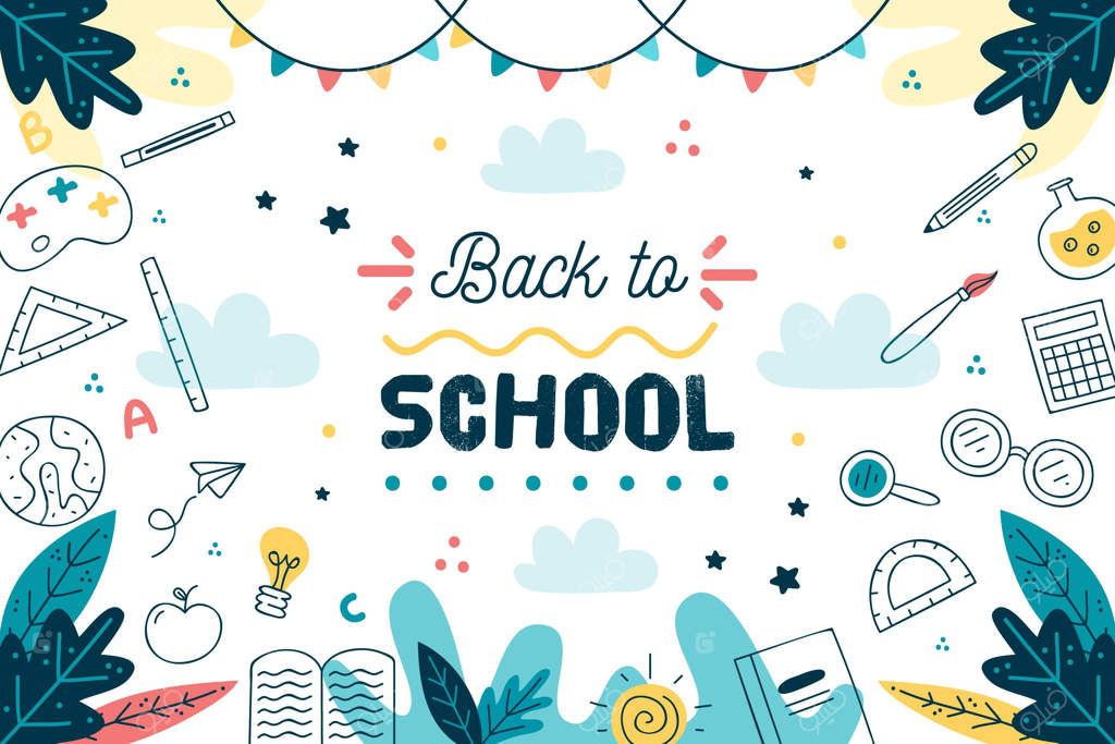 پس‌زمینه بازگشت به مدرسه با طراحی دستی