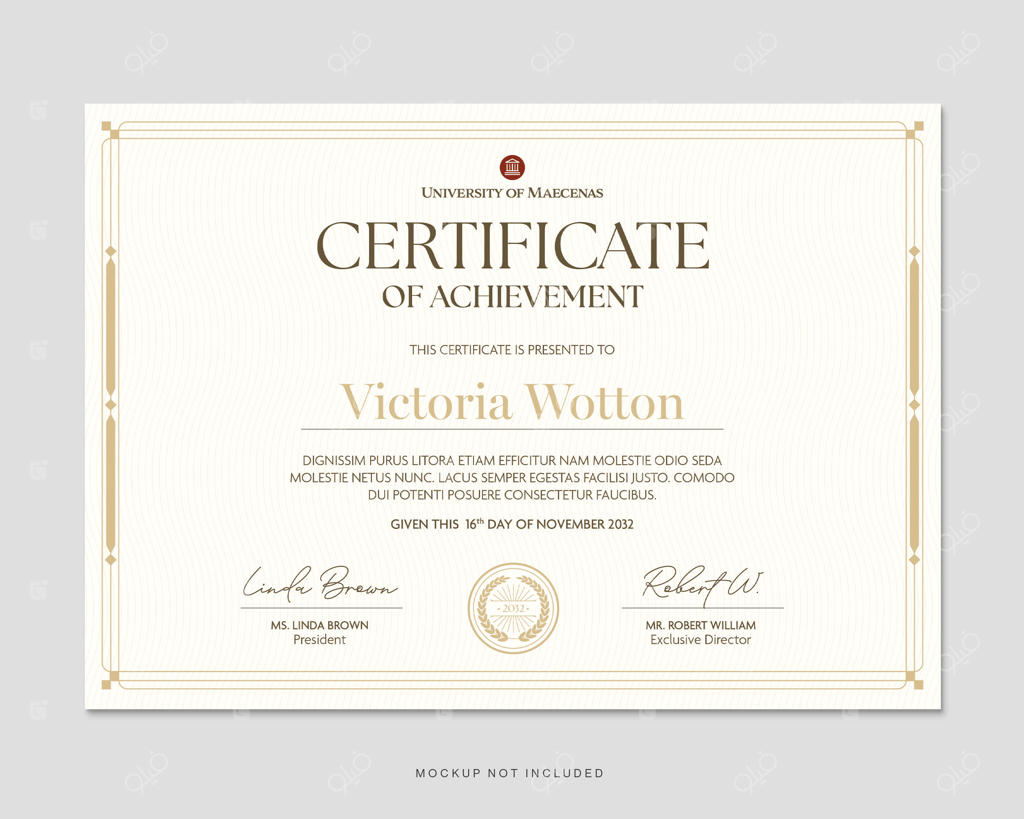 قالب گواهی‌نامه به‌صورت وکتور EPS