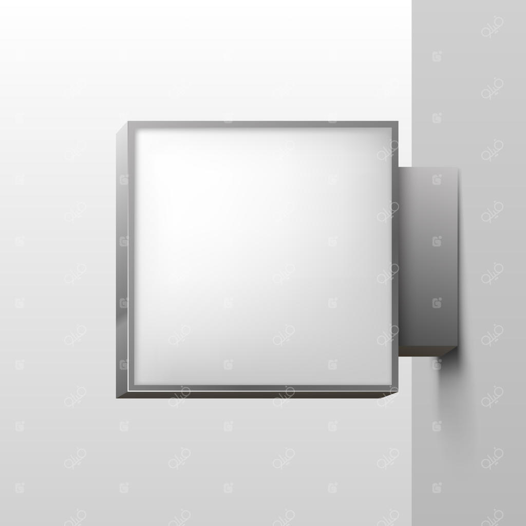 تابلو مربع سفید بر روی پس‌زمینه سفید - تصویر وکتور