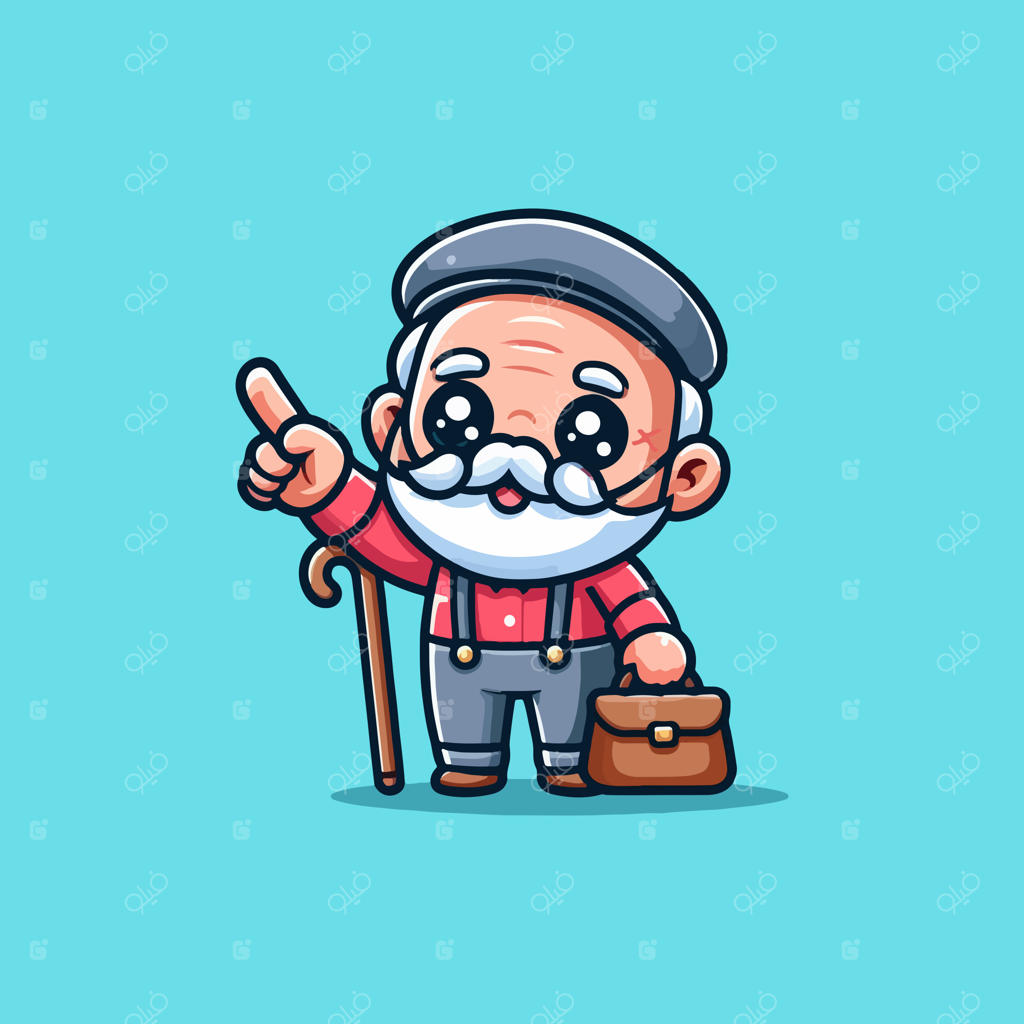 طراحی و کانسپت آرت شخصیت کارتونی پدربزرگ بامزه