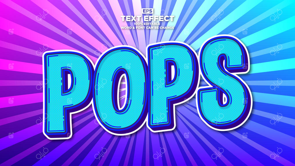 تاثیر متن پاپ آرت ساده با پس‌زمینه‌ی درخشش خورشید