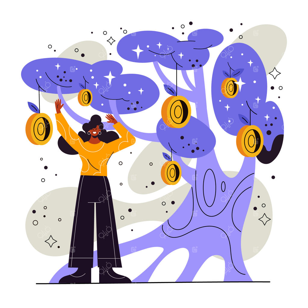 تصویرسازی سرمایه‌گذاری به ‌صورت دستی طراحی شده