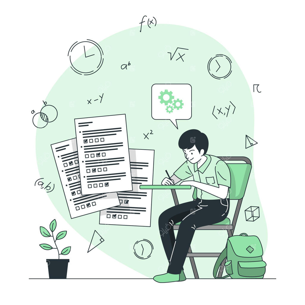 تصویرسازی مفهوم امتحانات