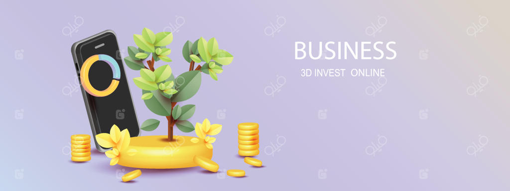 رشد پیکان پول درخت سکه‌ای گیاه برای پس‌انداز پول وکتور سه‌بعدی بانکداری درآمد سرمایه‌گذاری در تلفن همراه کسب‌وکار