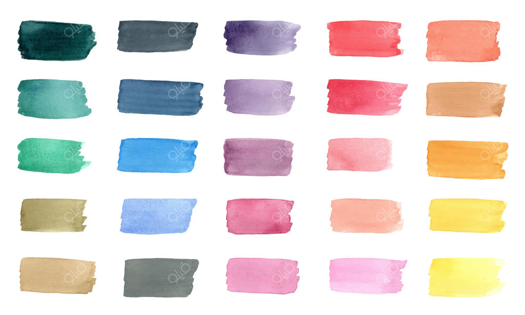 مجموعه قلم‌موهای آبرنگ رنگارنگ