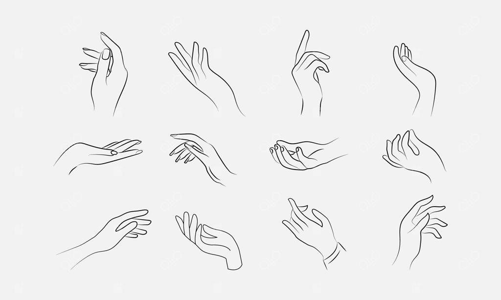 مجموعه وکتور تصویرسازی و طرح‌های هنری خطی دستی