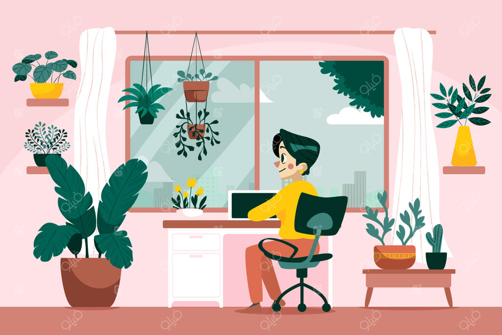 تصویرسازی گیاهان خانگی به صورت دستی