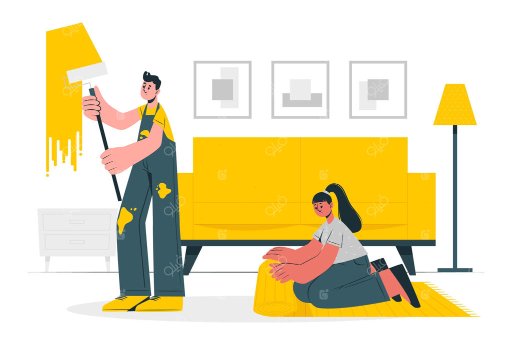 تصویرسازی مفهوم بازطراحی خانه