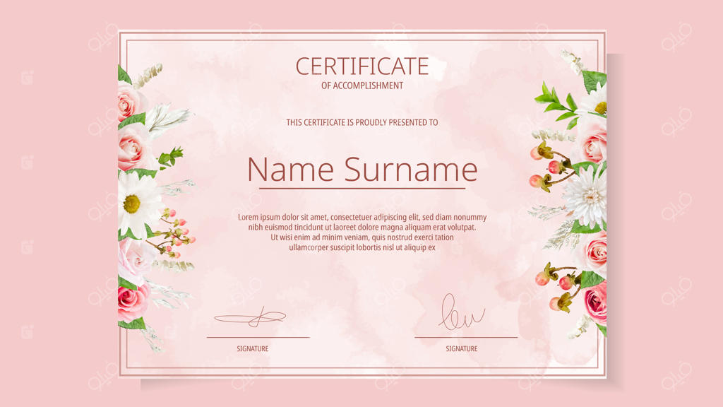 گواهینامه حضور و اتمام دوره‌های برتر با طرح گل