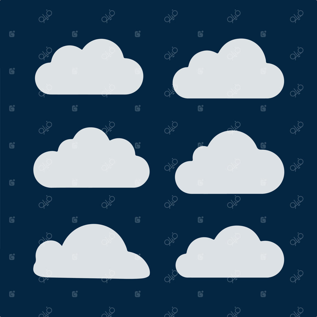 پس‌زمینه آبی با چند تصویر مختلف از ابرها