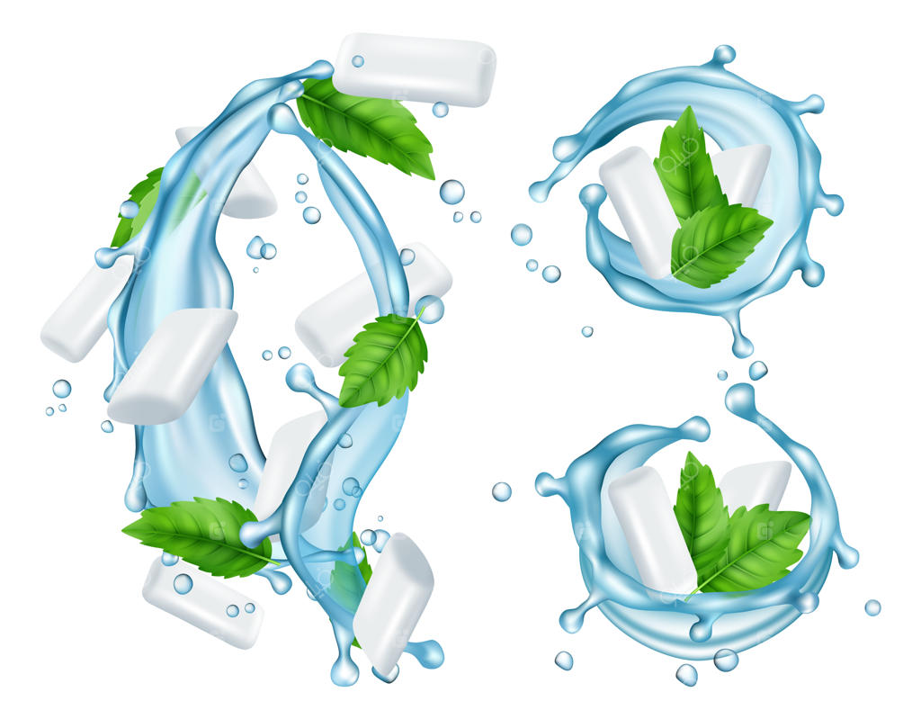 تصویر واقعی نعناع تازه و آدامس‌ها