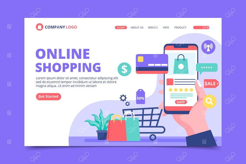 صفحه فرود خرید آنلاین با طراحی ساده