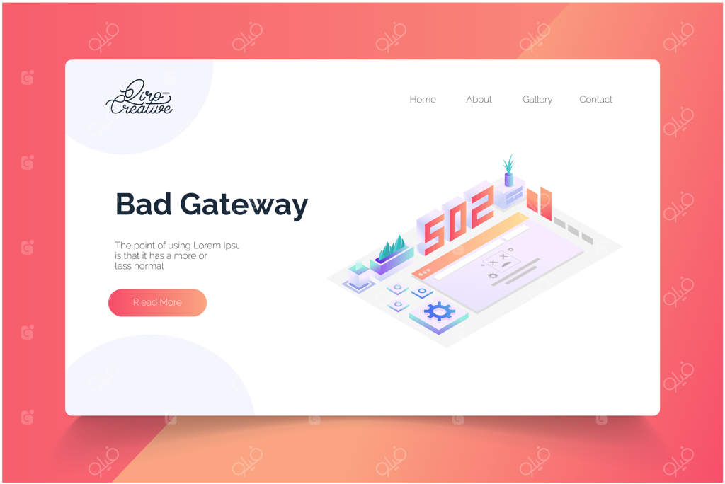 قالب صفحه فرود ایزومتریک مفهومی برای درگاه نامناسب