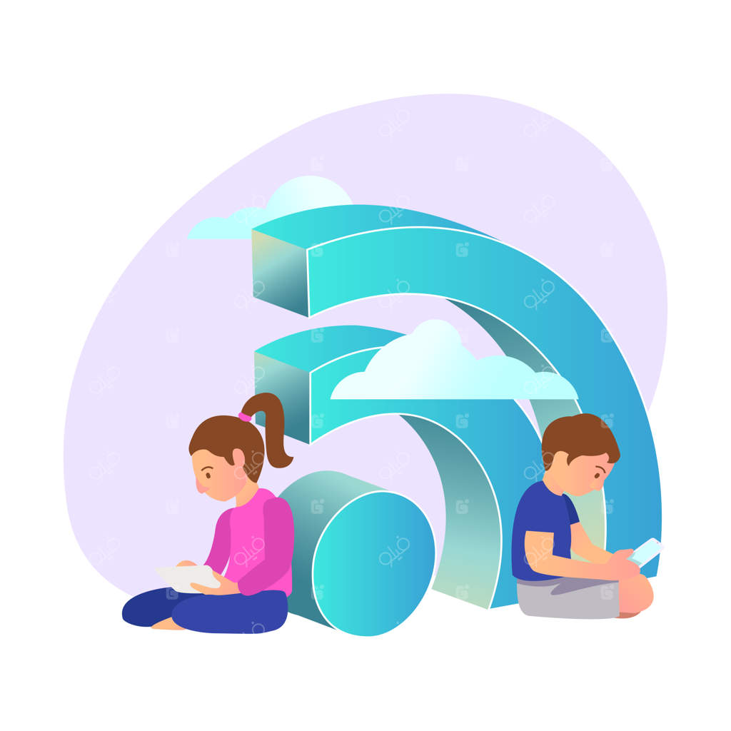 دو نوجوان با استفاده از وای‌فای با گوشی بازی می‌کنند