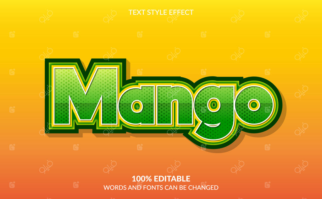 افکت متن قابل ویرایش، سبک متن انبه سبز