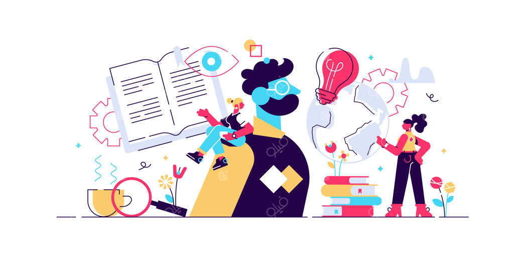 تصویرسازی شناخت. مفهوم افراد کوچک در حال یادگیری ذهنی. مطالعه نمادین دانش و اطلاعات. توسعه انتزاعی مغز و رشد هوش. فرآیند درک و تجربه ذهن.