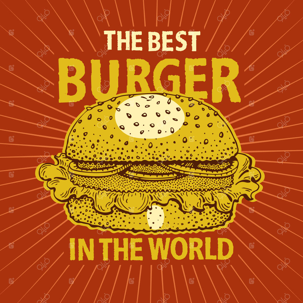 پوستر همبرگر فست فود کلاسیک.