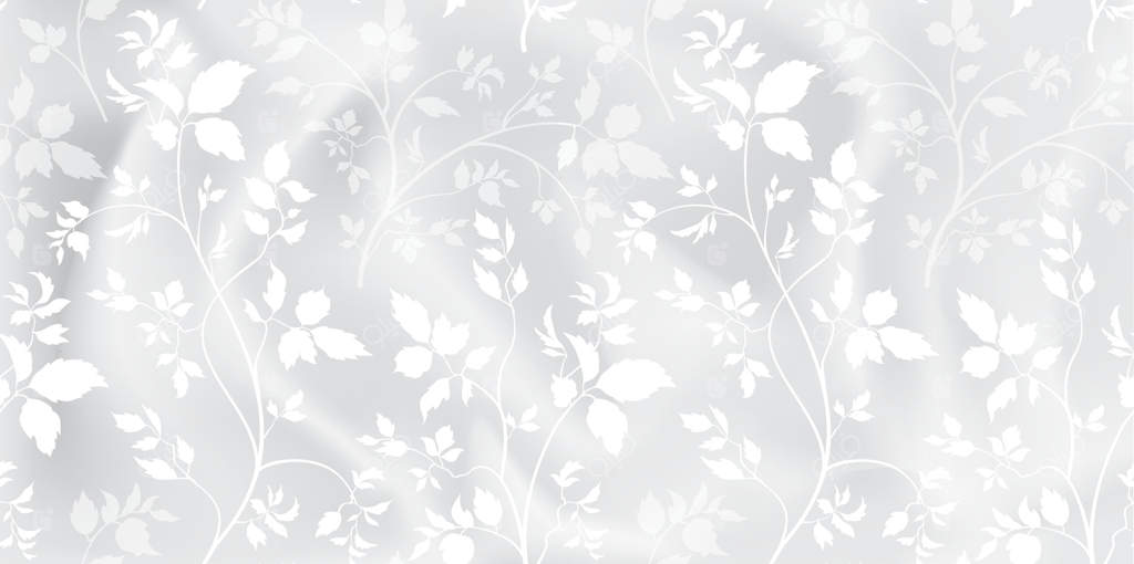 پترن یکپارچه گلدار: شاخه‌ای با تزئین برگ بر روی بافت ابریشمی نرم، طرحی از باغ طبیعت شکوفا.