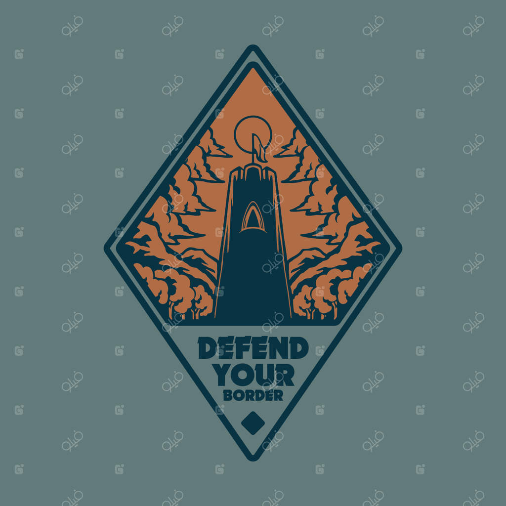 نشان الماسی شکل از برجی در جنگل