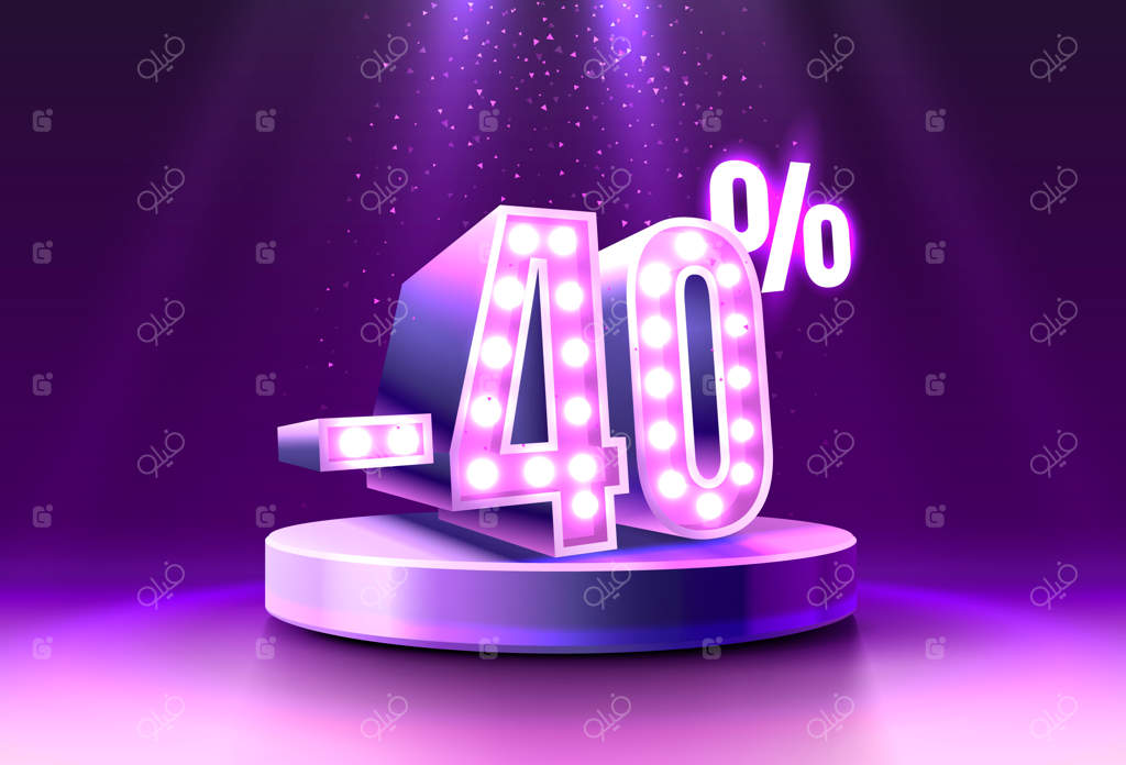 فروش ویژه: ترکیب خلاقانه تخفیف با نماد نئون هدیه در پوستر و بنر  نهای فروش  وکتور