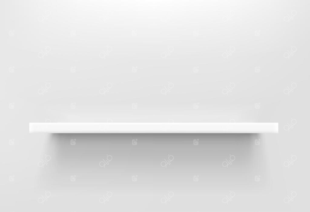 قفسه سفید خالی روی دیوار سفید