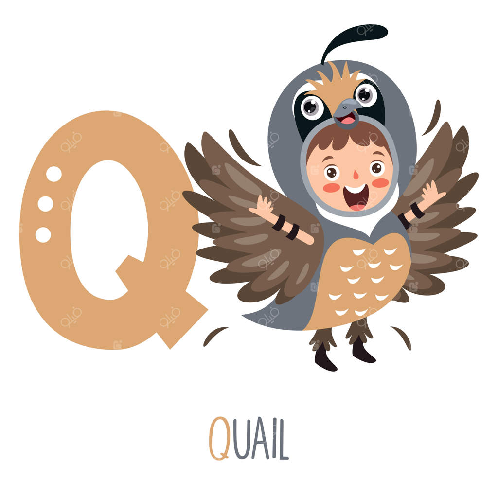 شخصیتی در لباس حیوانی که حرف الفبا را نشان می‌دهد