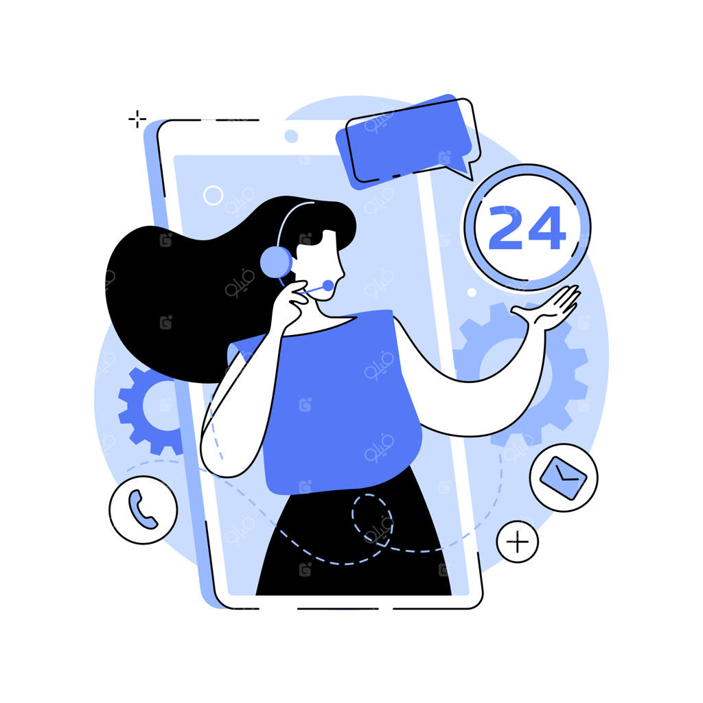 مرکز تماس - تصویر انتزاعی وکتور