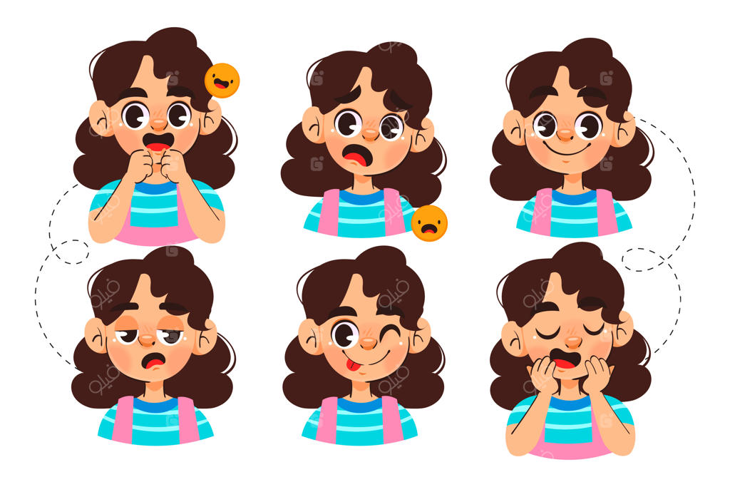 تصویرسازی حالات چهره شخصیت‌ها به صورت دستی