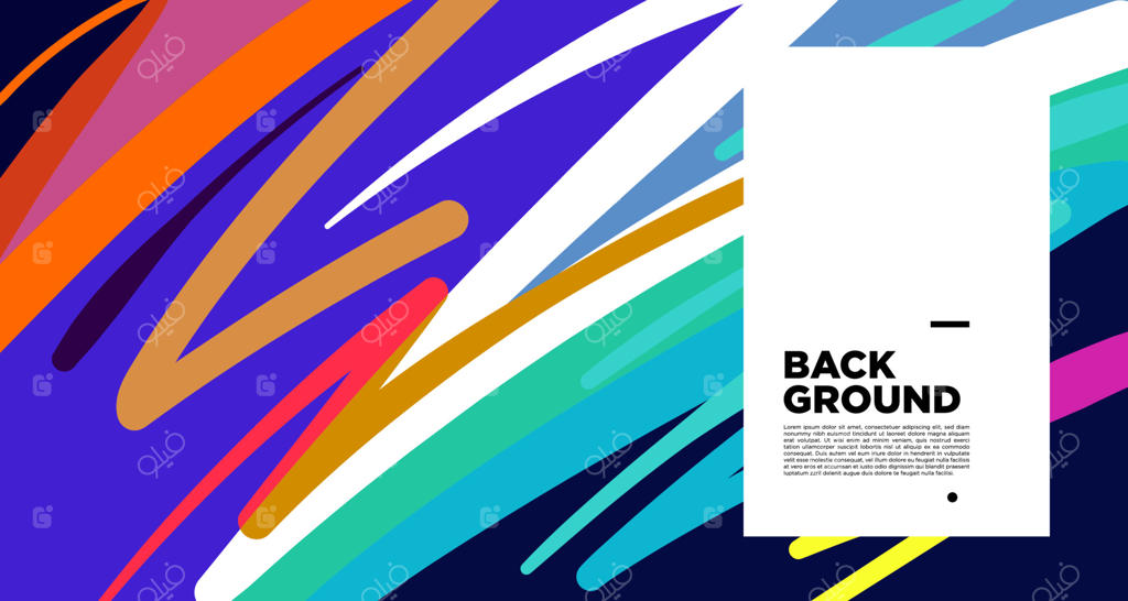 پس‌زمینه هنری انتزاعی و رنگارنگ با خطوط منحنی و روان