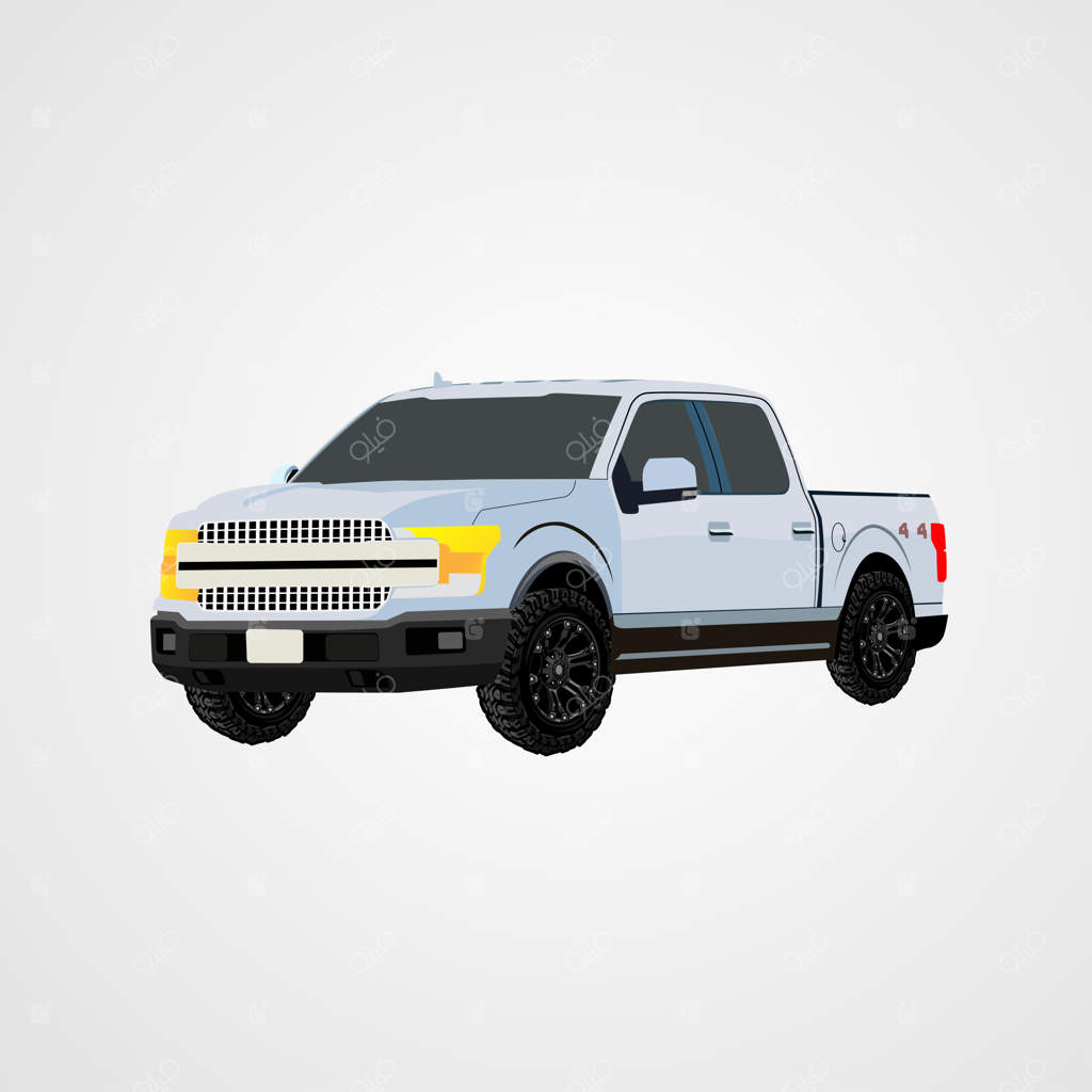 وانت مینی سفید، وکتور قابل ویرایش 4x4